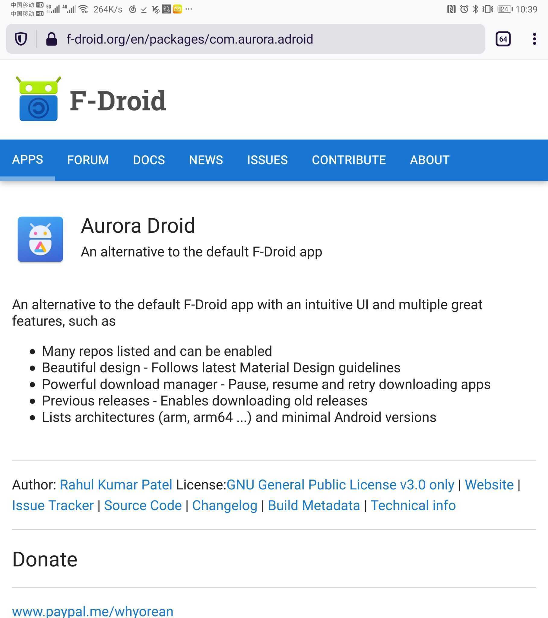 安卓自由软件商店Aurora Droid(FDroid)尝试 1024.ee